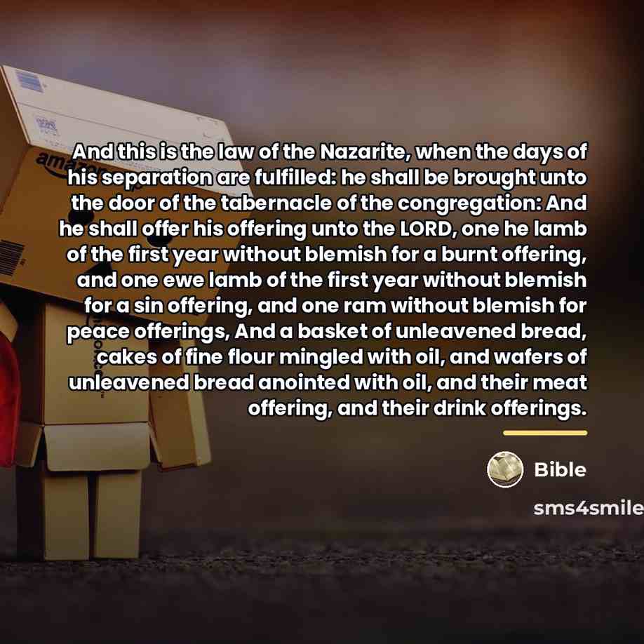 “And this is the law of the Nazarite, when the…” quote by Bible