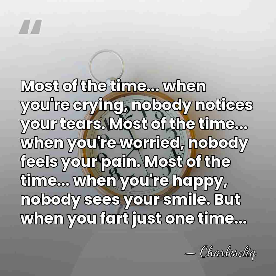Most of the time... when you're crying, nobody notices your tears. Most&hellip; - Charlescliq