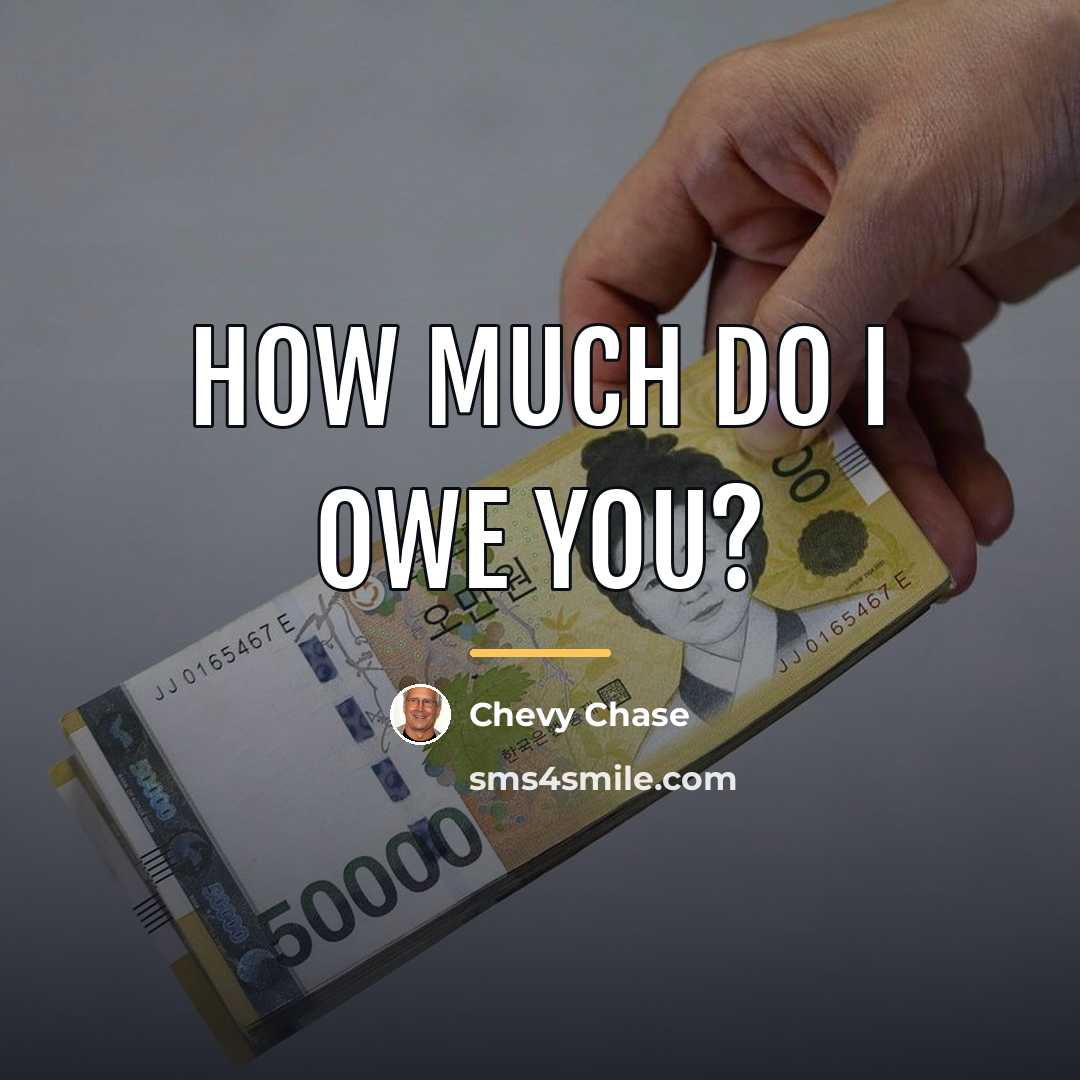 “How much do I owe you?…” quote by Chevy Chase