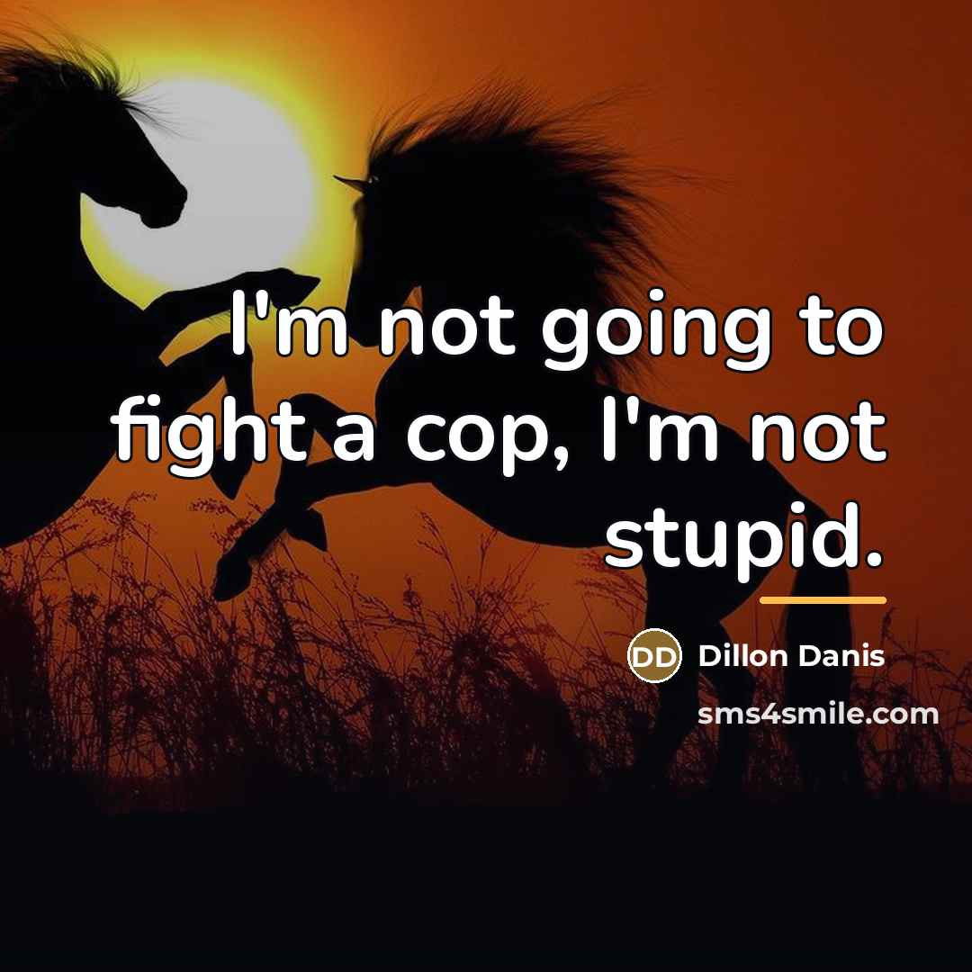 “I'm not going to fight a cop, I'm not stupid.…” quote by Dillon Danis