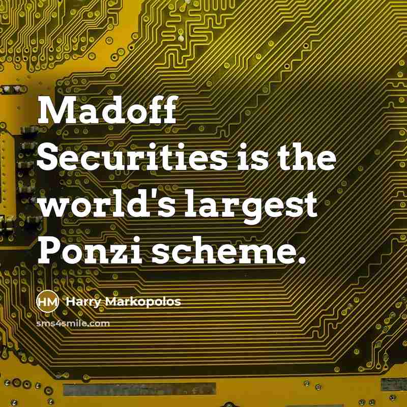 “Madoff Securities is the world's largest Ponzi scheme.…” quote by Harry Markopolos