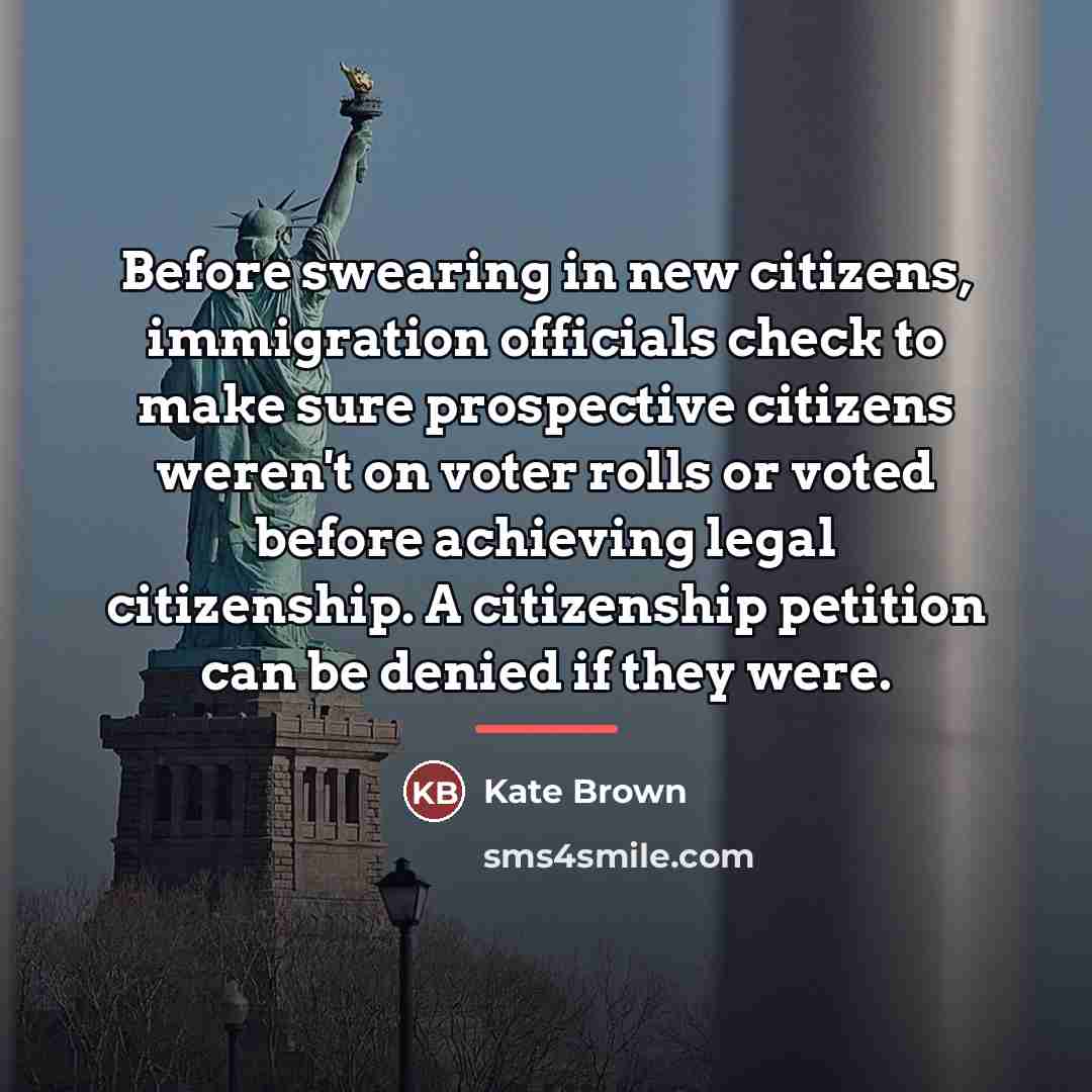 “Before swearing in new citizens, immigration officials check to make…” quote by Kate Brown