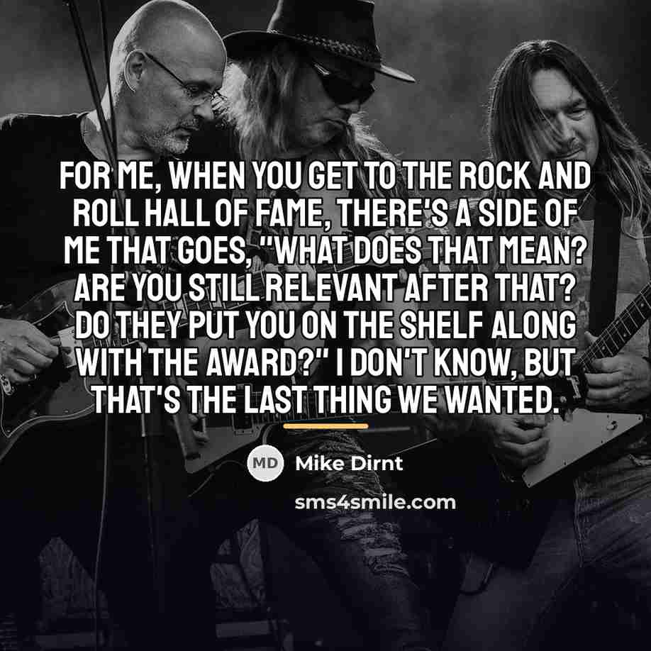 “For me, when you get to the Rock and Roll…” quote by Mike Dirnt