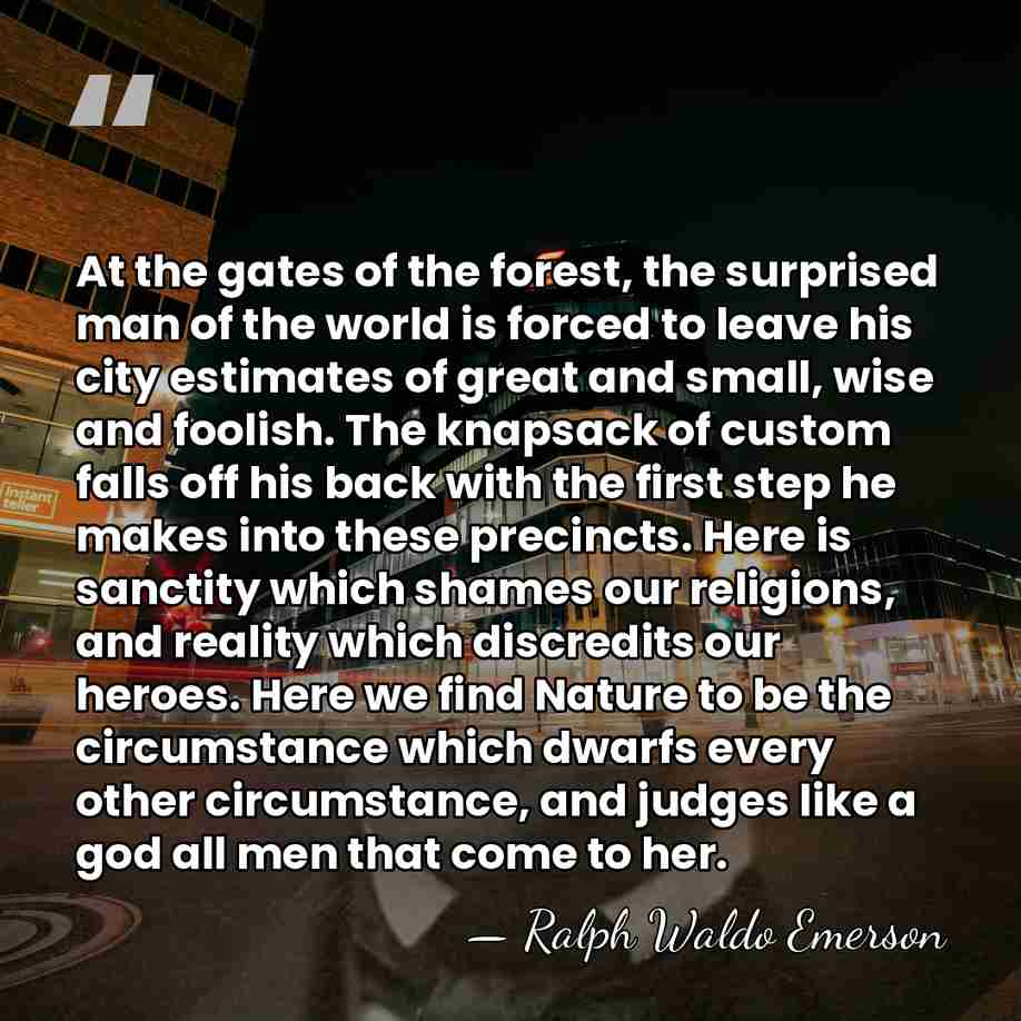 At the gates of the forest, the surprised man of the world&hellip; - Ralph Waldo Emerson