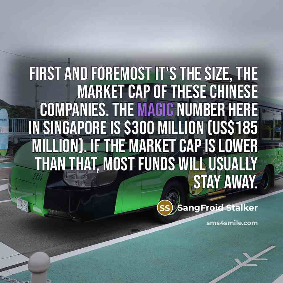 “First and foremost it's the size, the market cap of…” quote by SangFroid Stalker