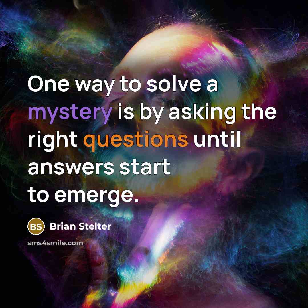 “One way to solve a mystery is by asking the right questions until answers start to emerge.” quote by Brian Stelter
