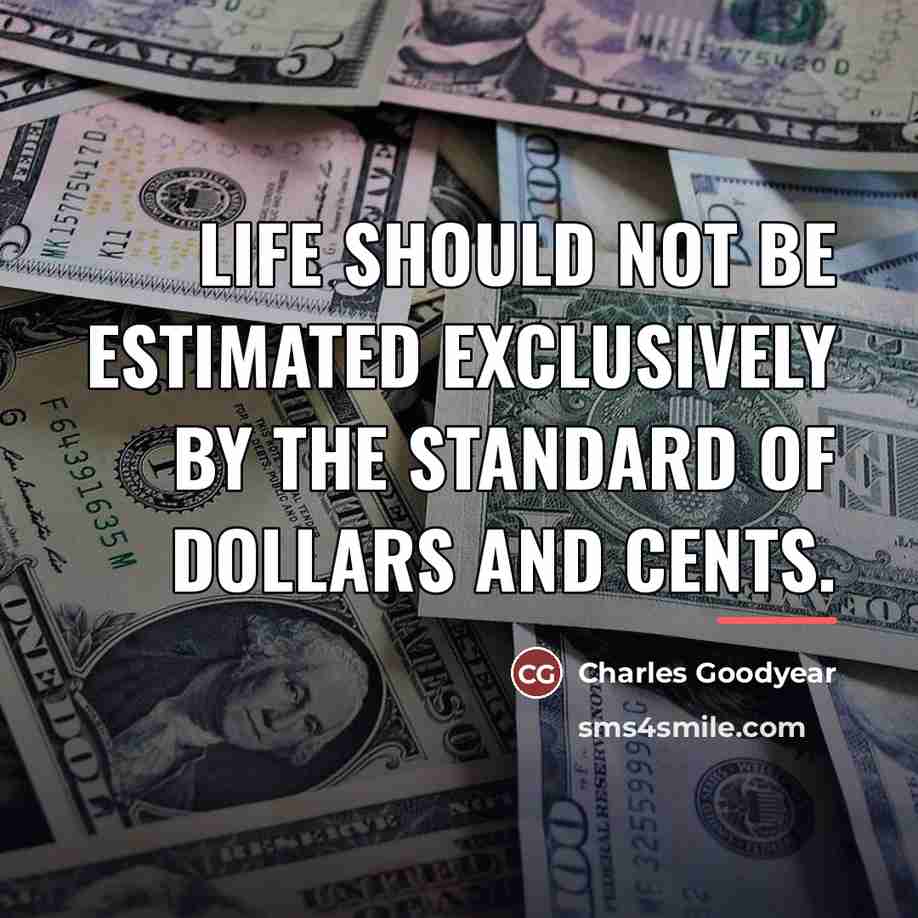“Life should not be estimated exclusively by the standard of…” quote by Charles Goodyear