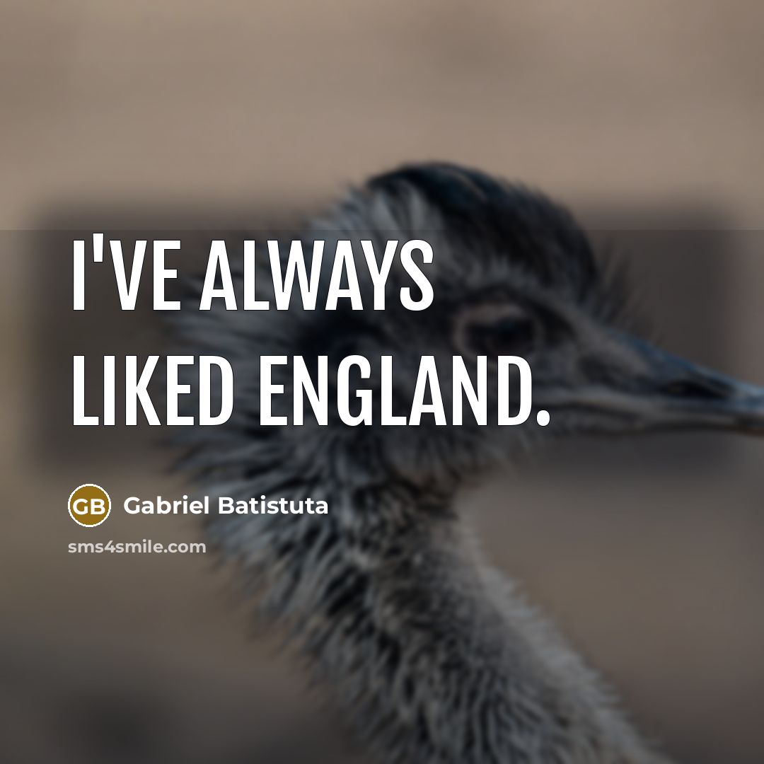 “I've always liked England.…” quote by Gabriel Batistuta