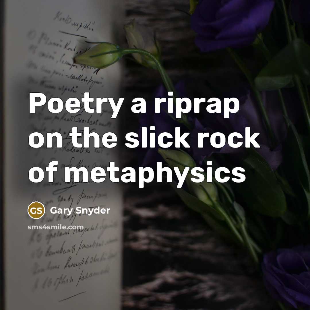 “Poetry a riprap on the slick rock of metaphysics…” quote by Gary Snyder