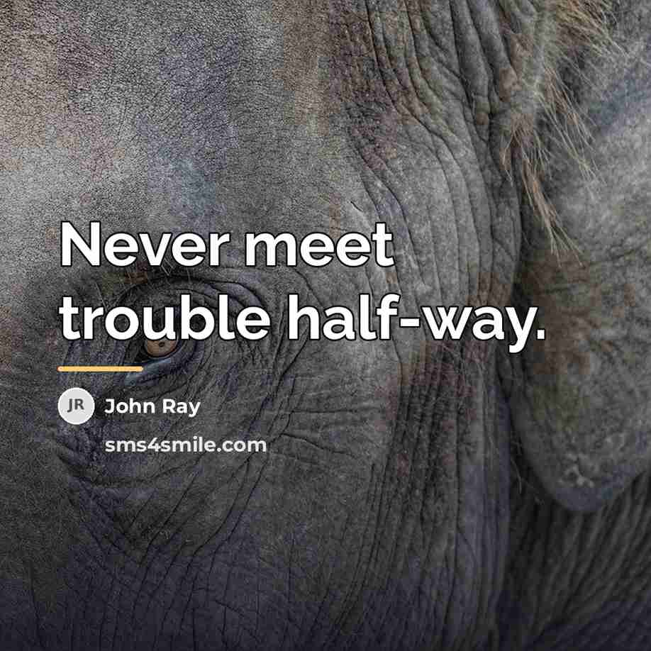 “Never meet trouble half-way.…” quote by John Ray