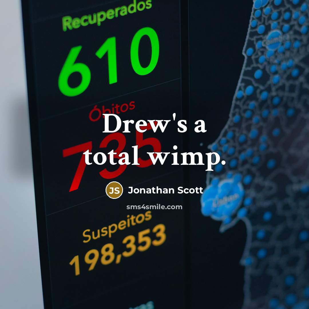 “Drew's a total wimp.…” quote by Jonathan Scott