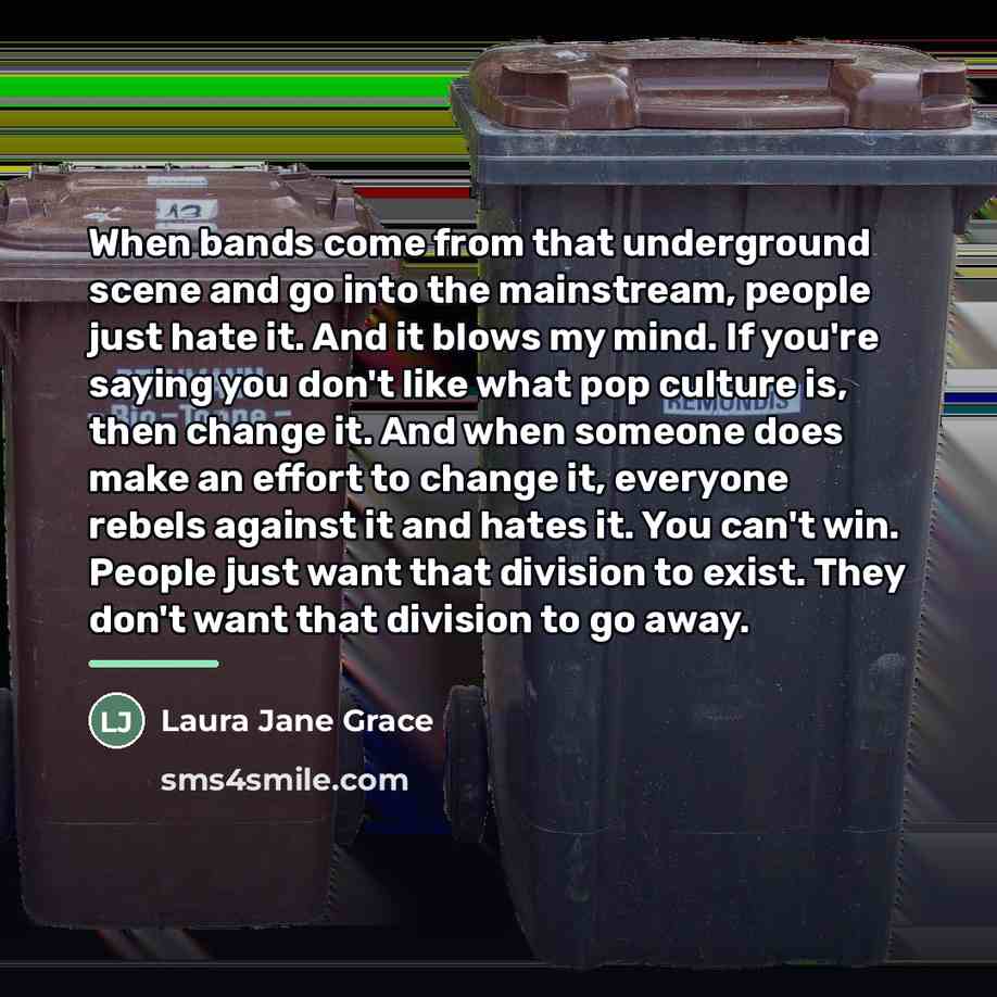 “When bands come from that underground scene and go into…” quote by Laura Jane Grace