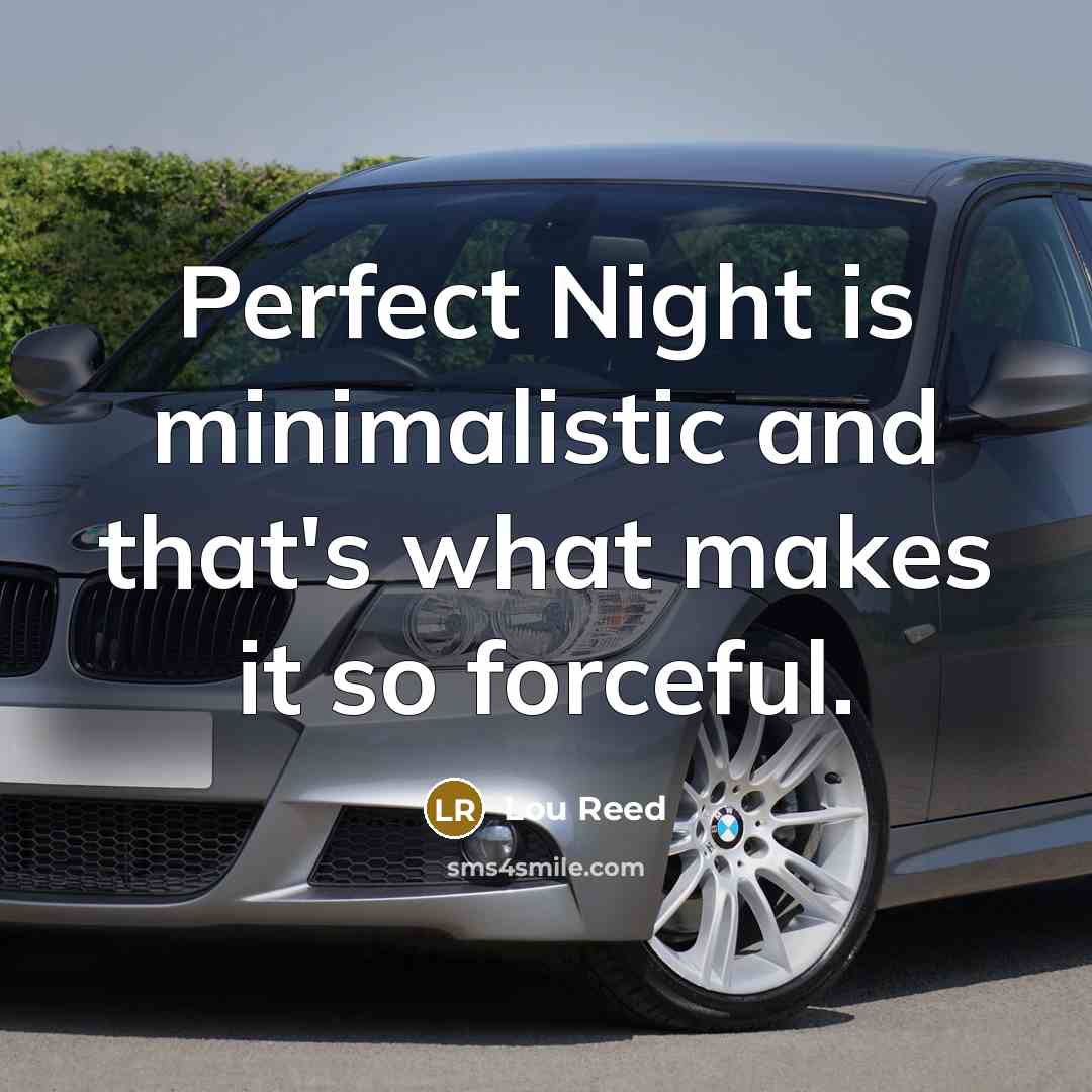 “Perfect Night is minimalistic and that's what makes it so…” quote by Lou Reed