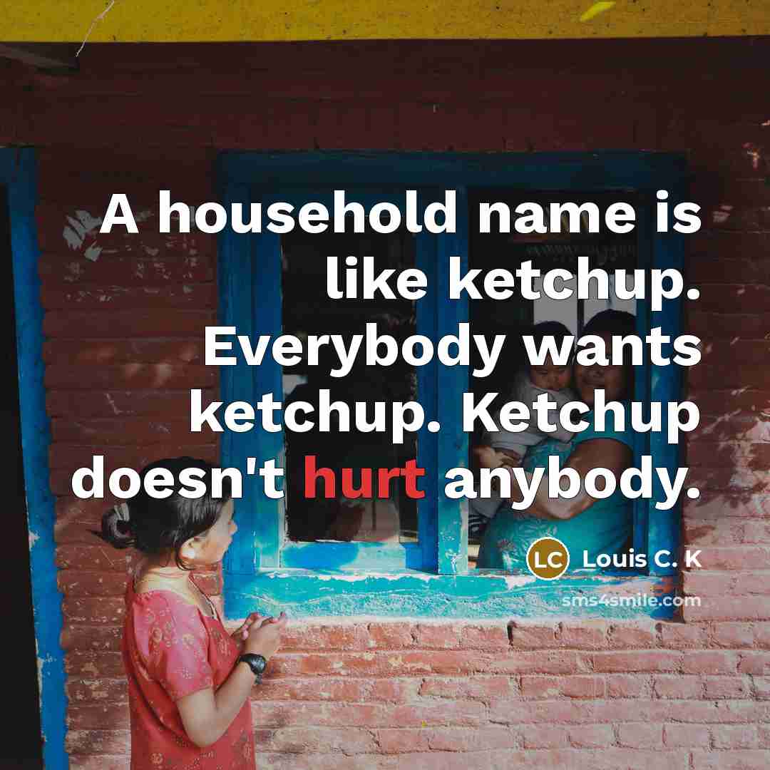 “A household name is like ketchup. Everybody wants ketchup. Ketchup…” quote by Louis C. K