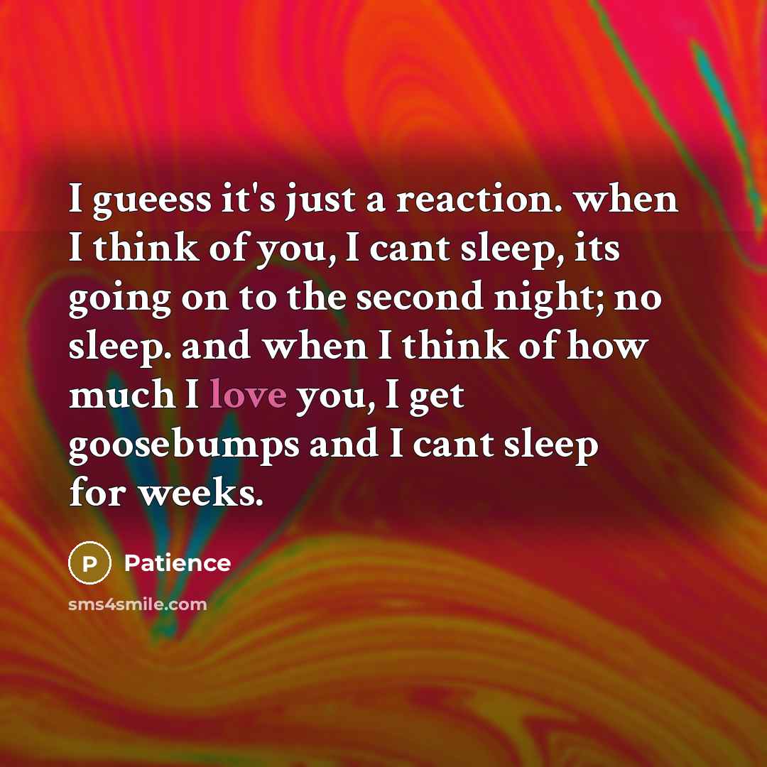 “I gueess it's just a reaction. when I think of…” quote by Patience