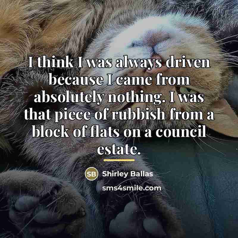 “I think I was always driven because I came from…” quote by Shirley Ballas