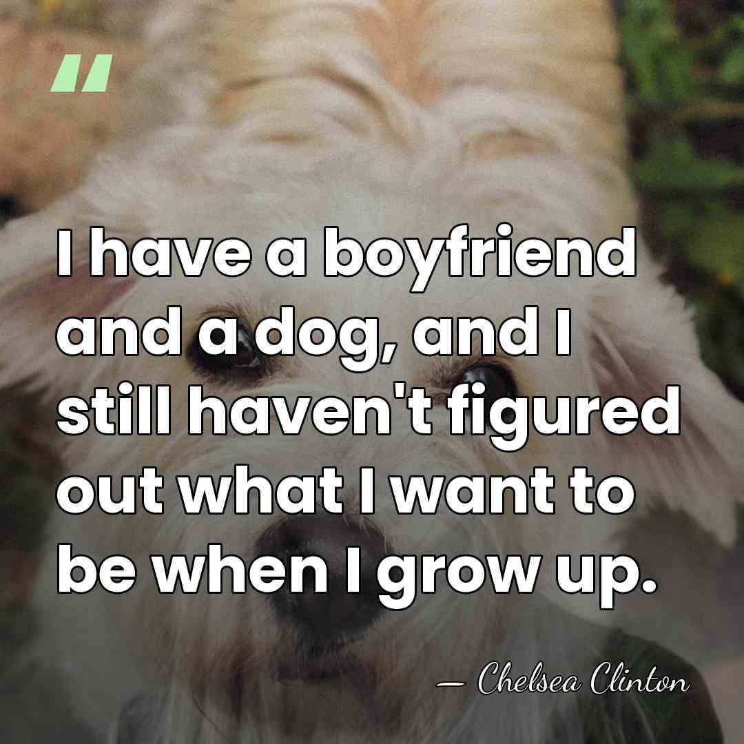 I have a boyfriend and a dog, and I still haven't figured&hellip; - Chelsea Clinton