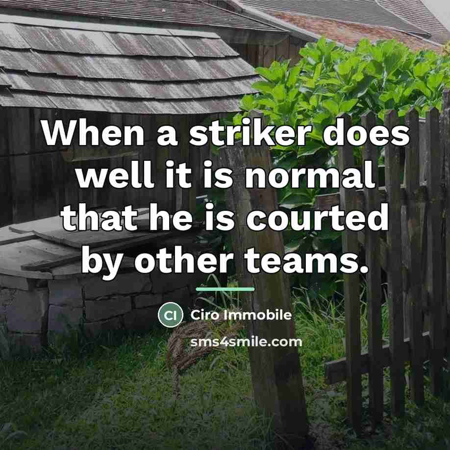 “When a striker does well it is normal that he…” quote by Ciro Immobile