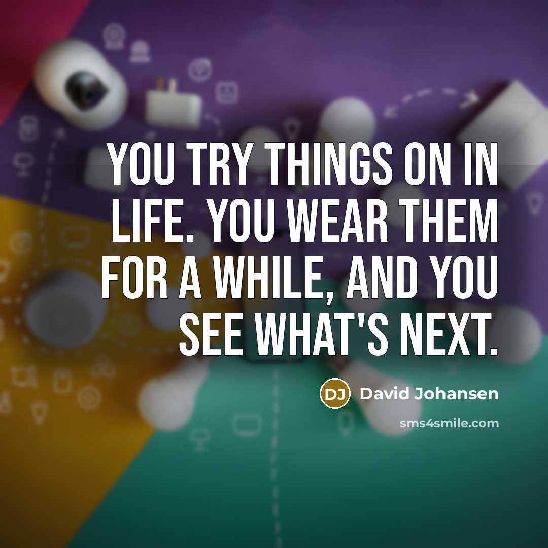 “You try things on in life. You wear them for…” quote by David Johansen
