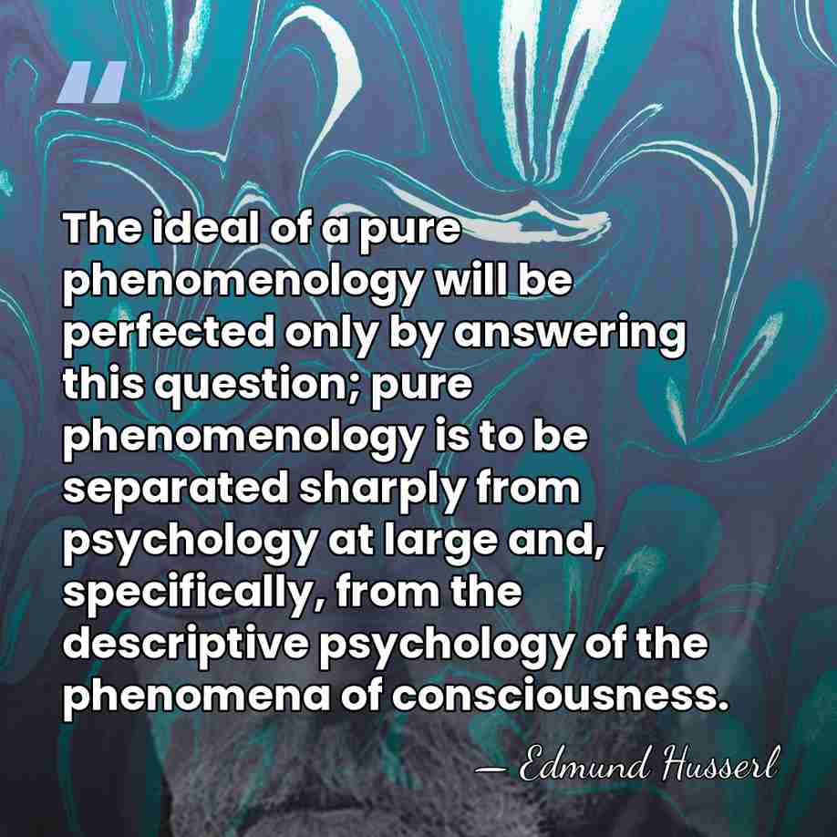 The ideal of a pure phenomenology will be perfected only by answering&hellip; - Edmund Husserl