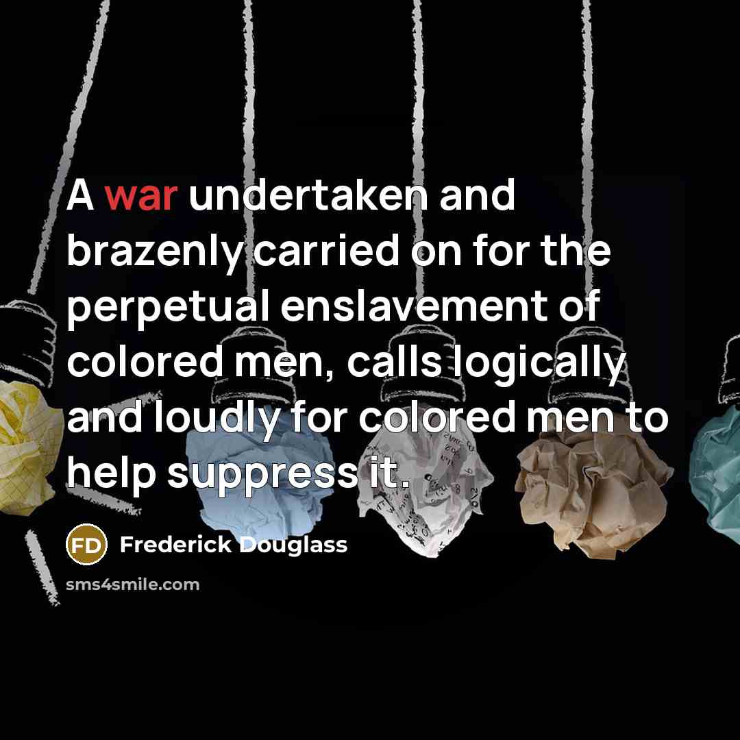 “A war undertaken and brazenly carried on for the perpetual…” quote by Frederick Douglass