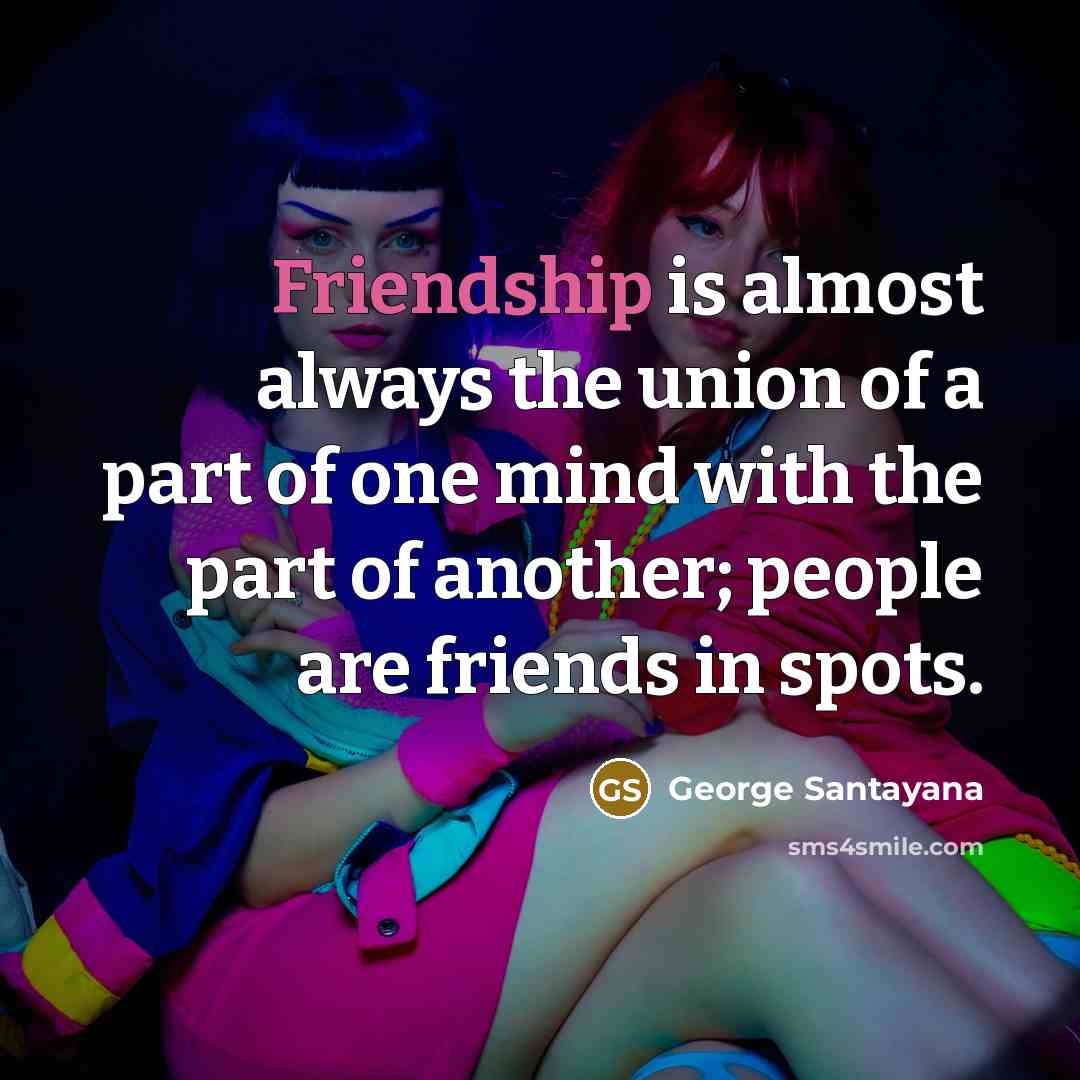 “Friendship is almost always the union of a part of…” quote by George Santayana