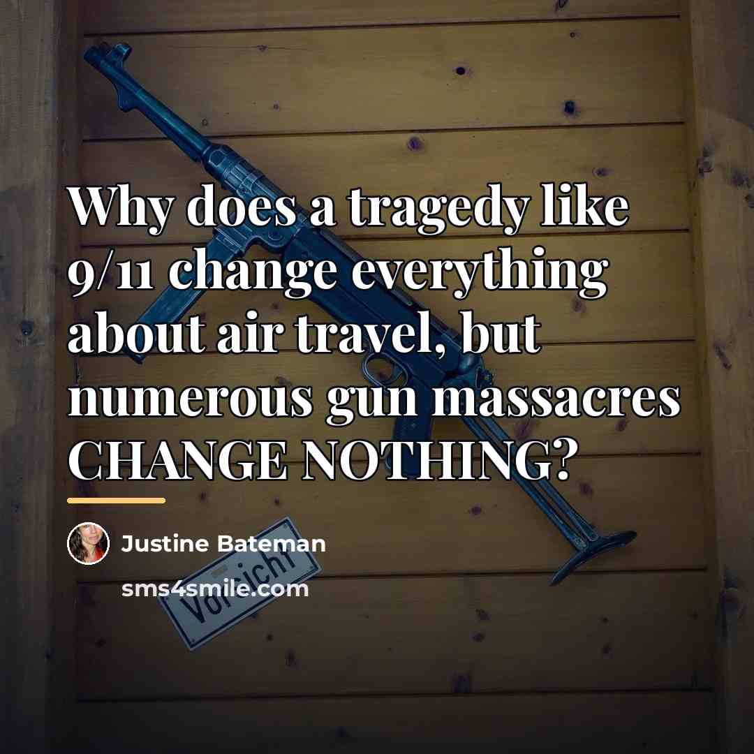 “Why does a tragedy like 9/11 change everything about air…” quote by Justine Bateman