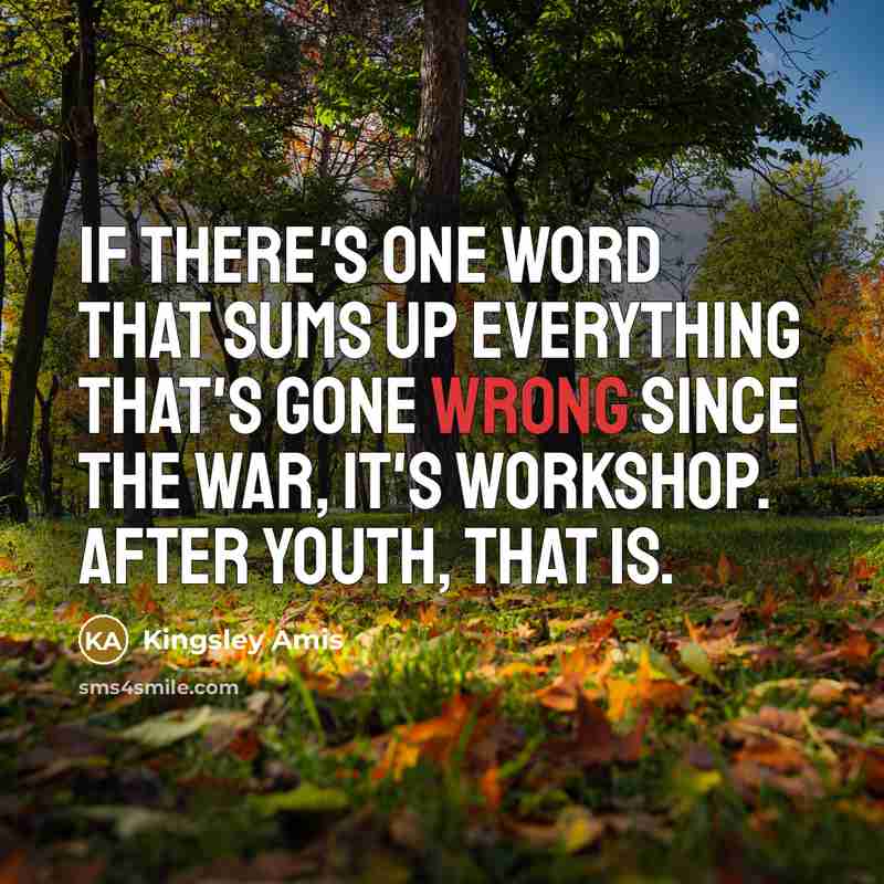 “If there's one word that sums up everything that's gone…” quote by Kingsley Amis
