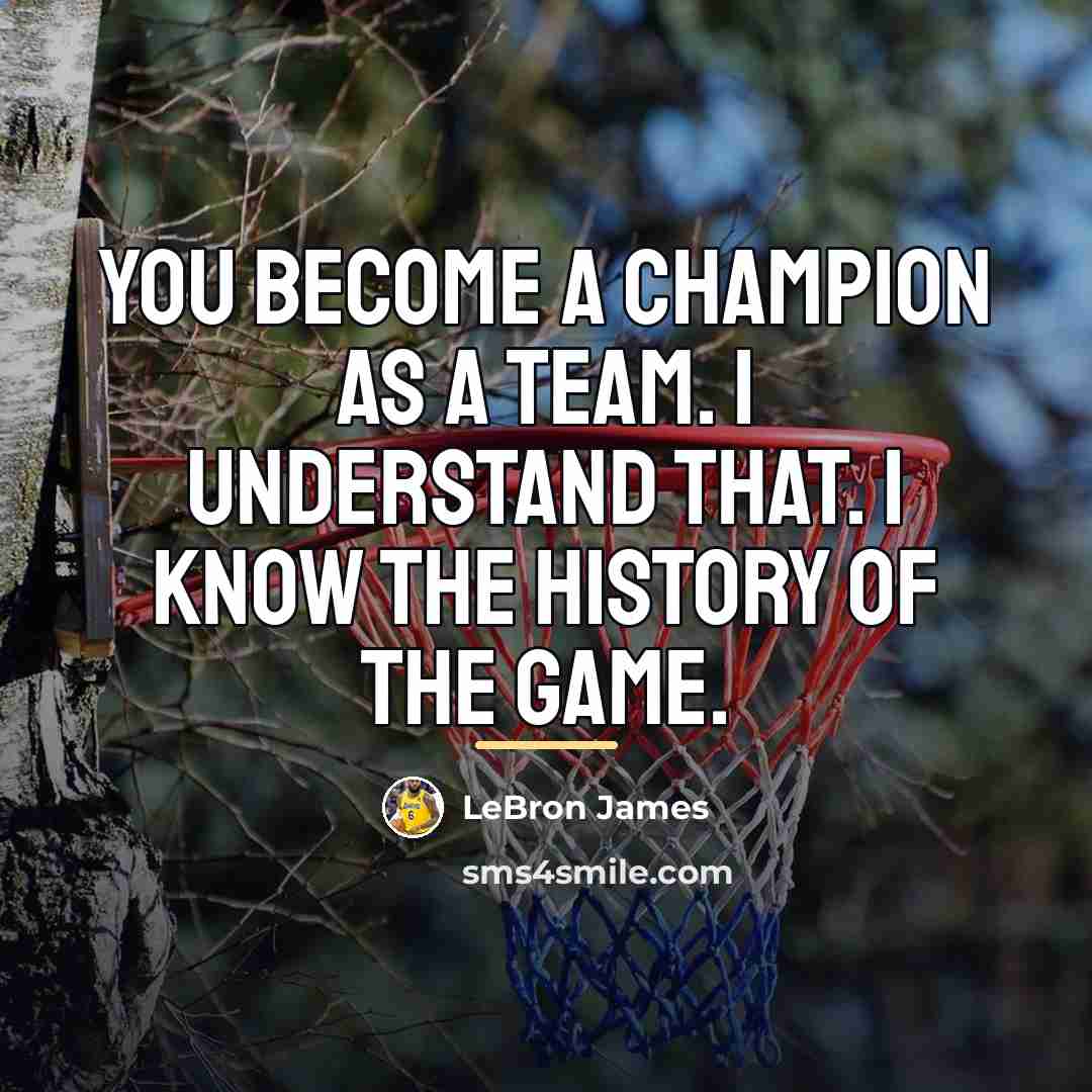 “You become a champion as a team. I understand that.…” quote by LeBron James