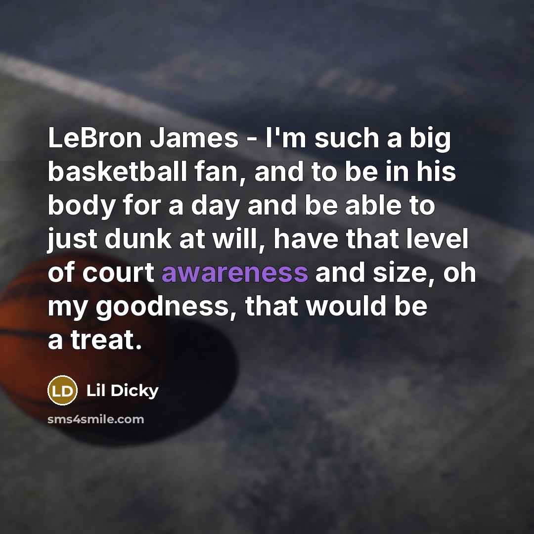 “LeBron James - I'm such a big basketball fan, and…” quote by Lil Dicky