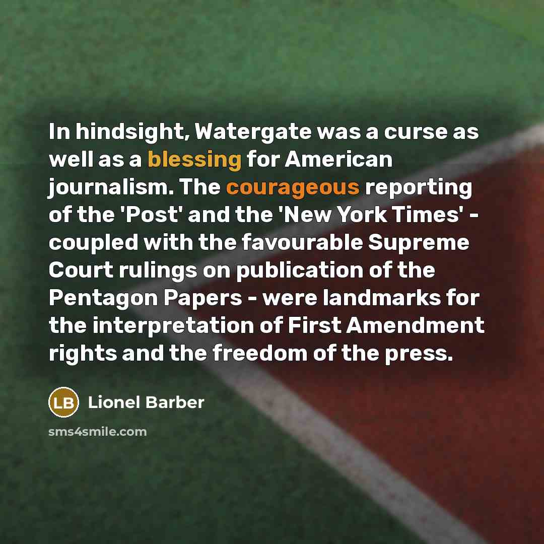 “In hindsight, Watergate was a curse as well as a…” quote by Lionel Barber