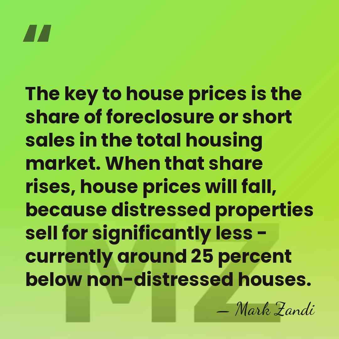 The key to house prices is the share of foreclosure or short&hellip; - Mark Zandi