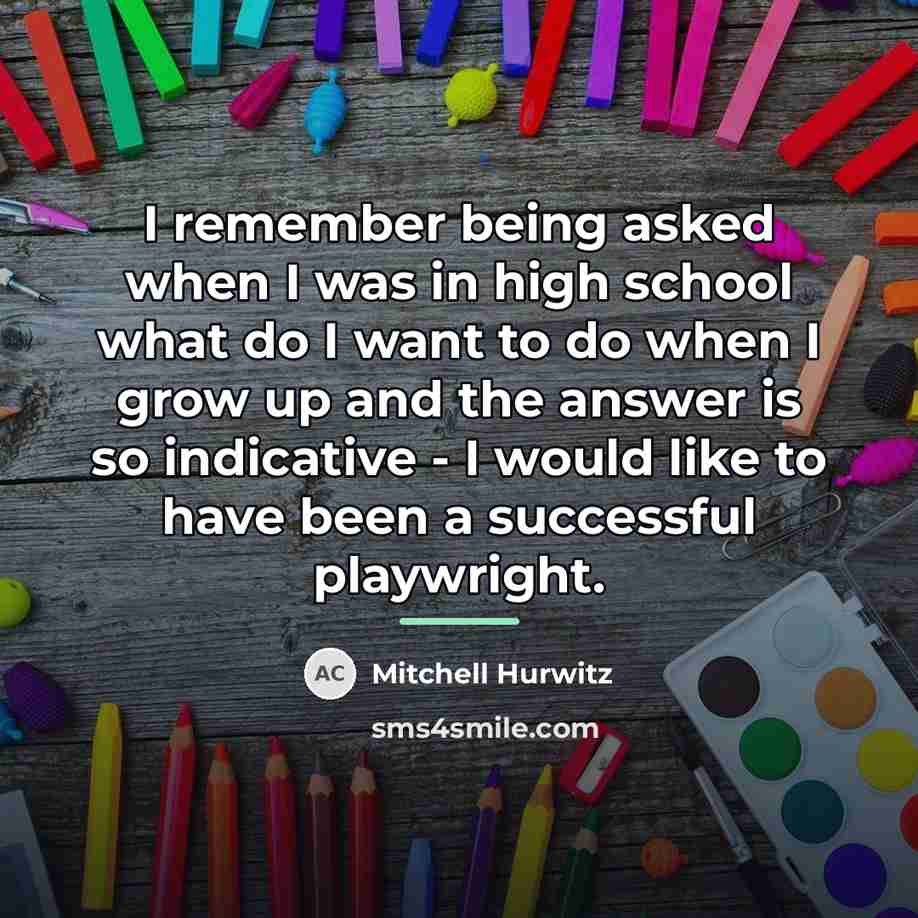 “I remember being asked when I was in high school…” quote by Mitchell Hurwitz