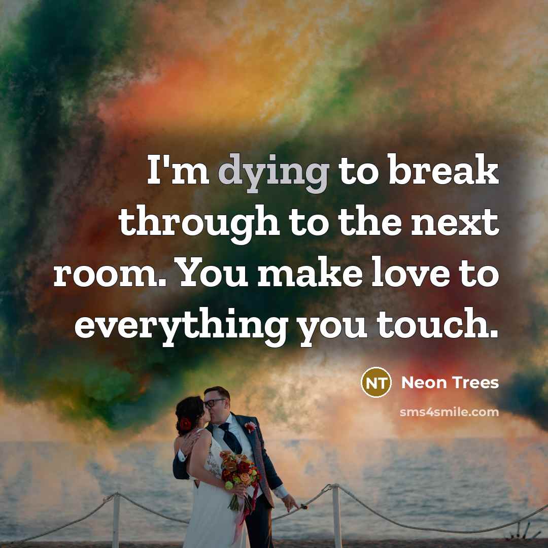 “I'm dying to break through to the next room. You…” quote by Neon Trees