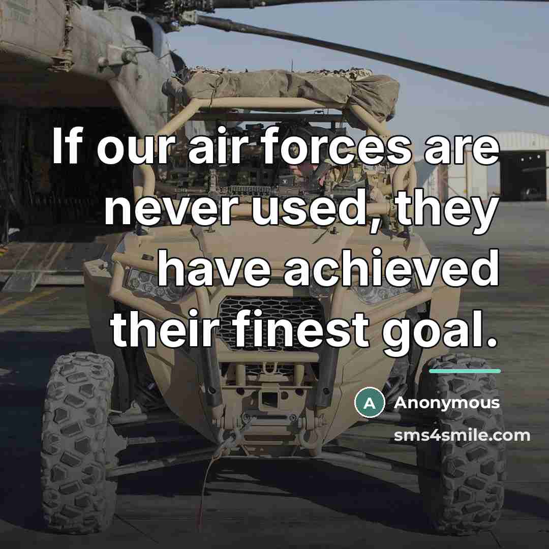 “If our air forces are never used, they have achieved…” quote by Anonymous