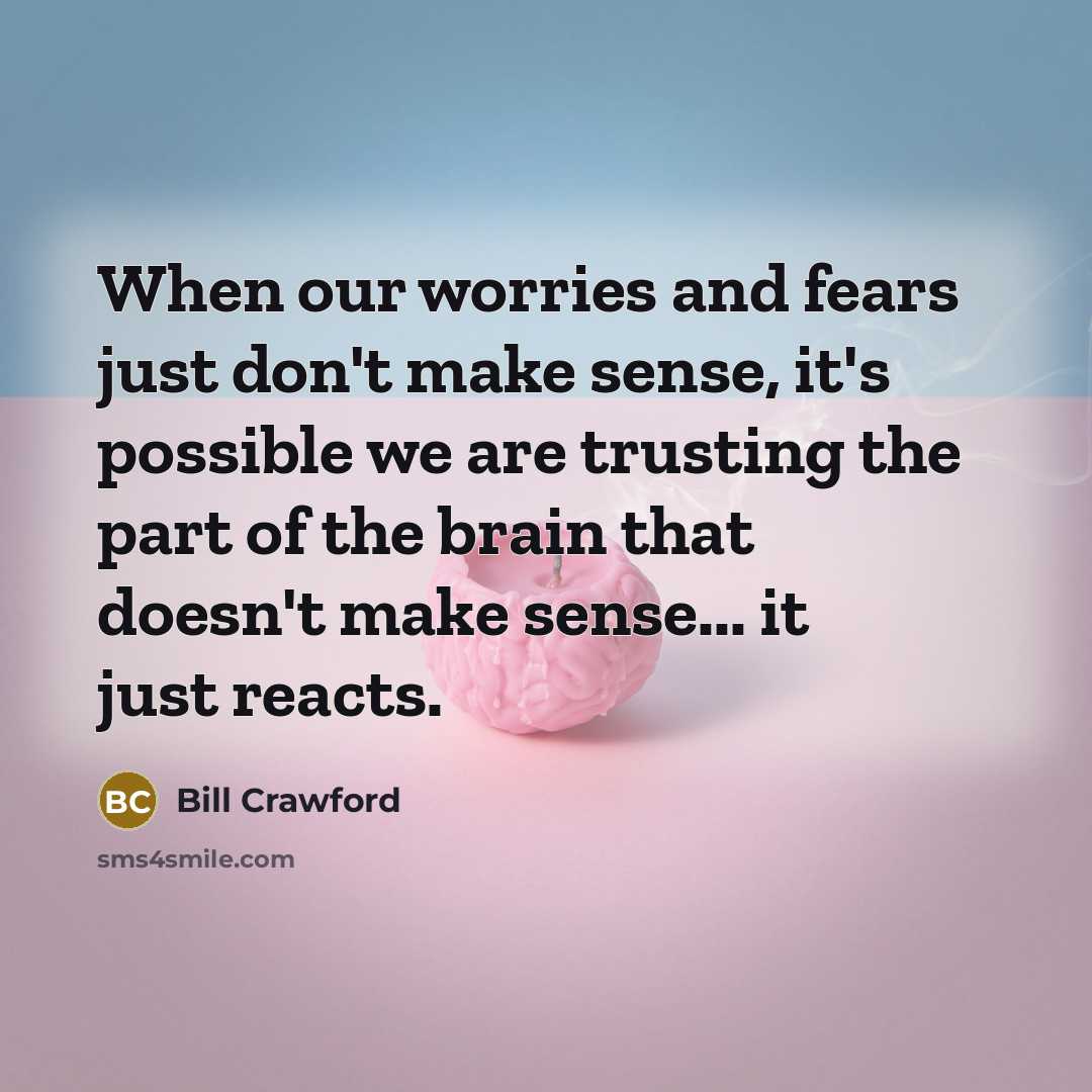 “When our worries and fears just don't make sense, it's…” quote by Bill Crawford