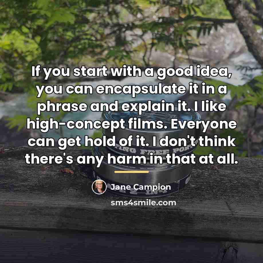 “If you start with a good idea, you can encapsulate…” quote by Jane Campion