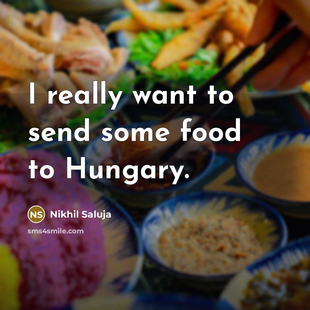 “I really want to send some food to Hungary.…” quote by Nikhil Saluja