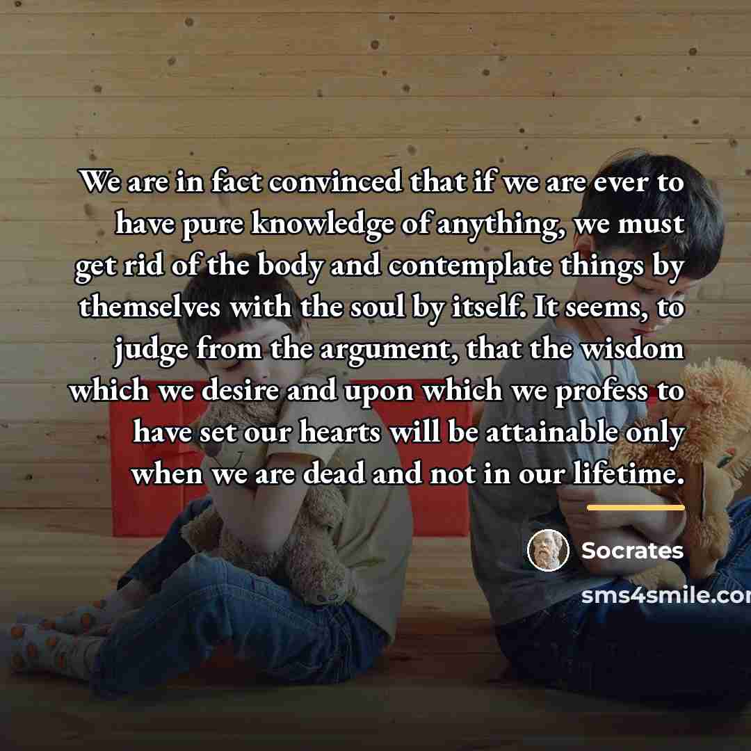 “We are in fact convinced that if we are ever…” quote by Socrates
