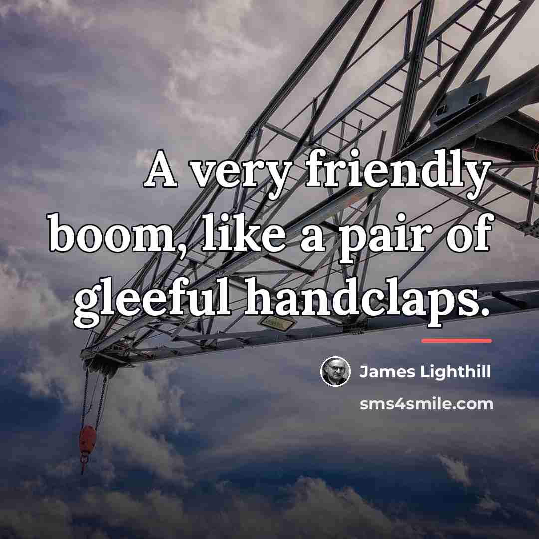 “A very friendly boom, like a pair of gleeful handclaps.…” quote by James Lighthill