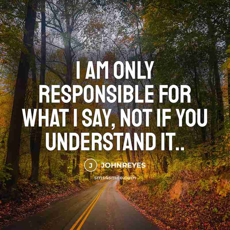“I am only responsible for what I say, not if…” quote by JOHNREYES