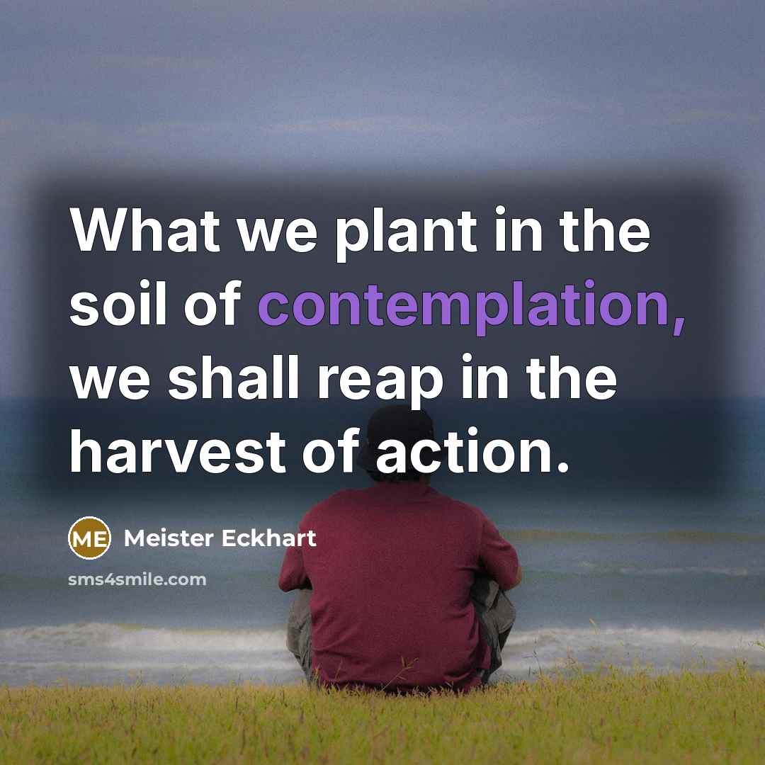 “What we plant in the soil of contemplation, we shall…” quote by Meister Eckhart