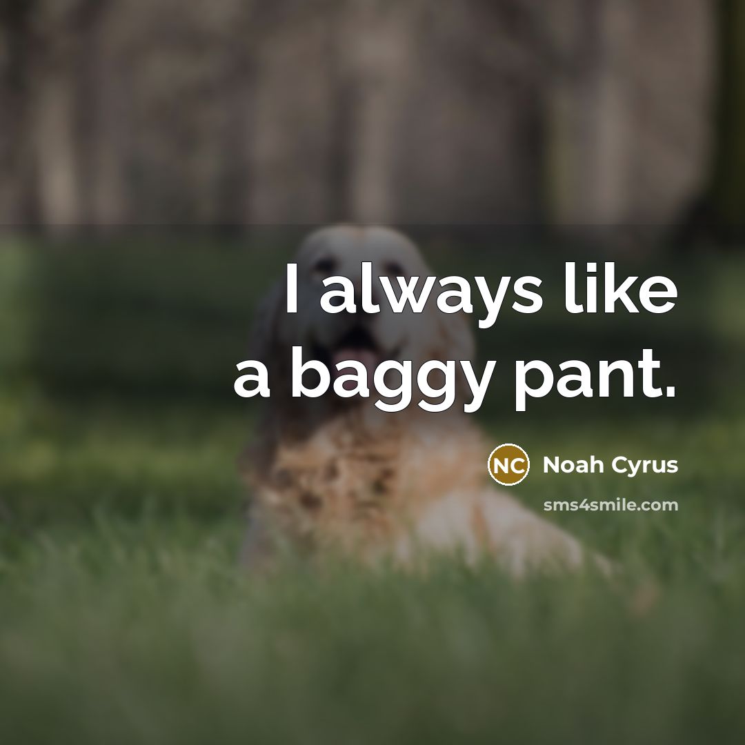“I always like a baggy pant.…” quote by Noah Cyrus