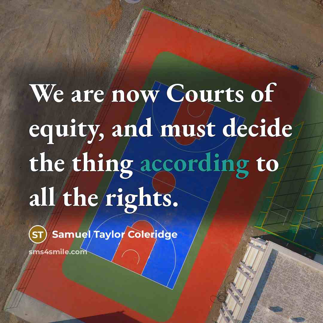 “We are now Courts of equity, and must decide the…” quote by Samuel Taylor Coleridge