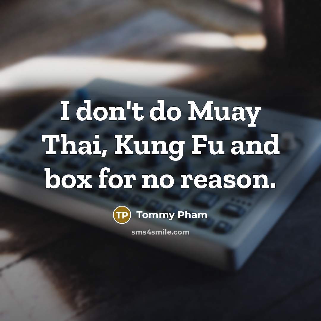 “I don't do Muay Thai, Kung Fu and box for…” quote by Tommy Pham