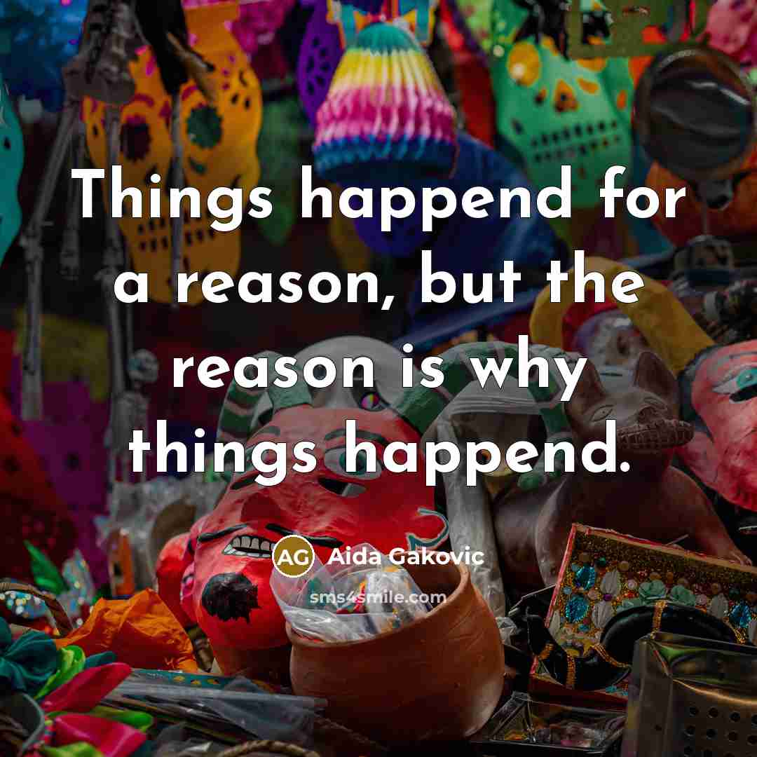 “Things happend for a reason, but the reason is why things happend.” quote by Aida Gakovic