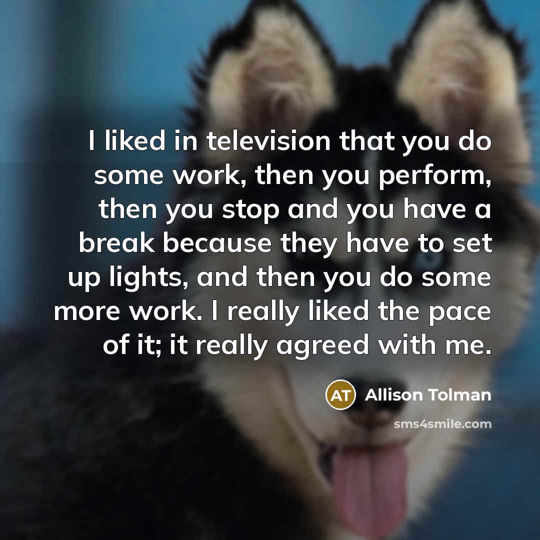 “I liked in television that you do some work, then…” quote by Allison Tolman