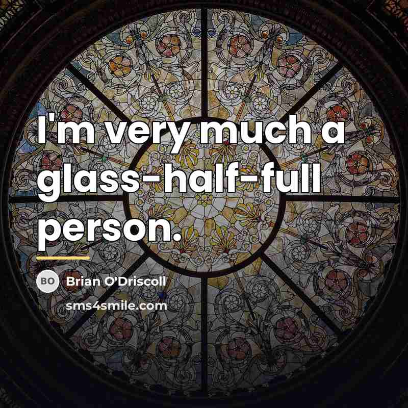 “I'm very much a glass-half-full person.…” quote by Brian O'Driscoll