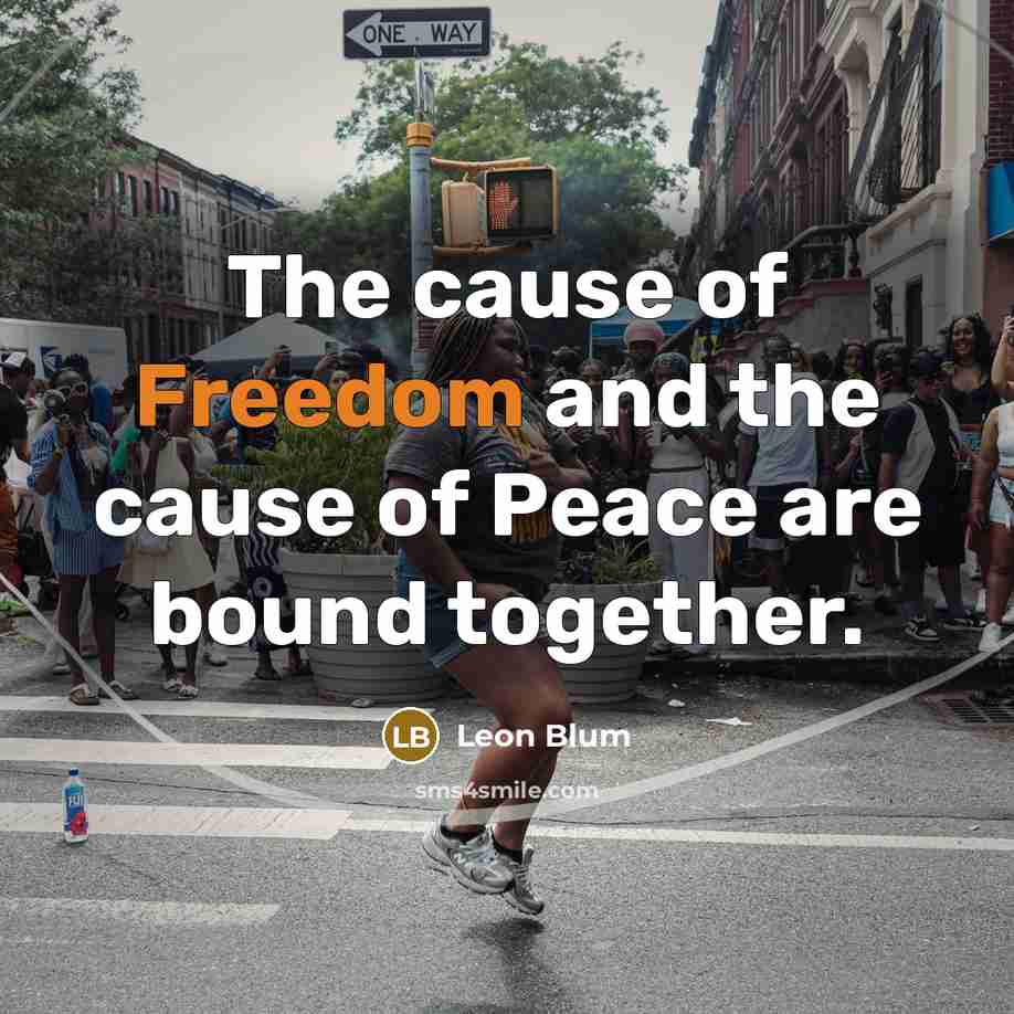 “The cause of Freedom and the cause of Peace are…” quote by Leon Blum