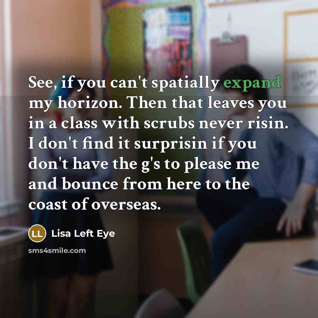 “See, if you can't spatially expand my horizon. Then that…” quote by Lisa Left Eye